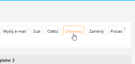 Funkcja obserwuj zgłoszenie w systemie ticketowym