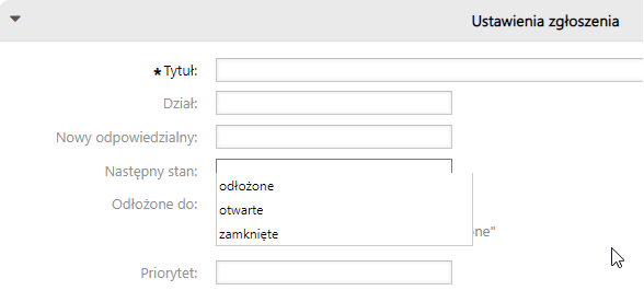 Zmiana stanu zgłoszenia